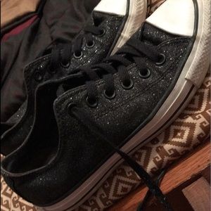 Black glitter converse